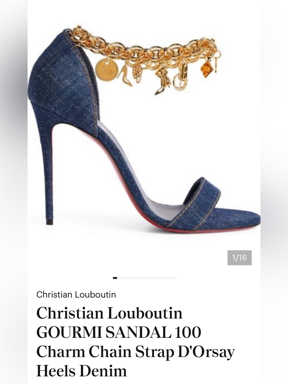 Christian Louboutin Gourmi sandal 100 Miss denim/lin Miss denim 36